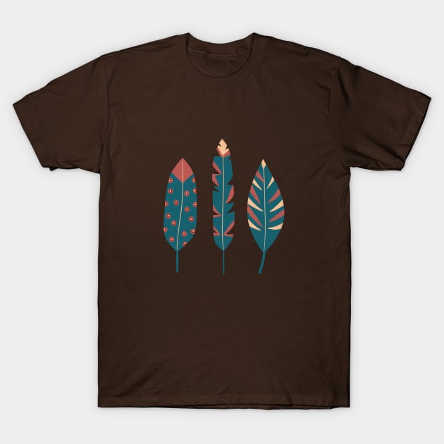 teal feathers T-Shirt by Pacesyte